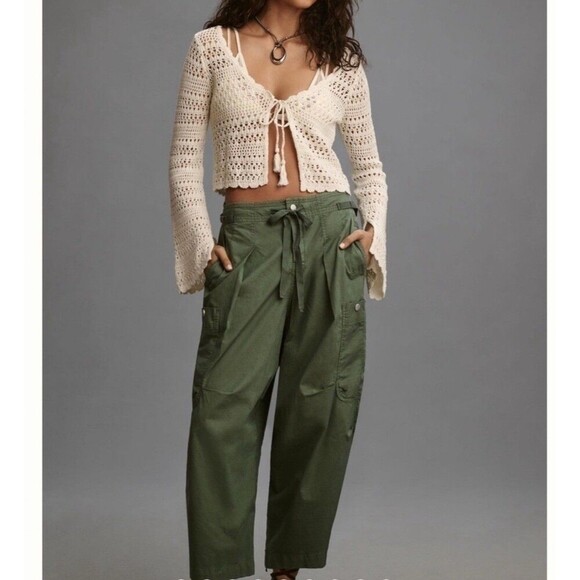 Pilcro Anthropologie Womens Slouchy Cargo Pants Size 30 Baggy Surplus Utility - Picture 1 of 13